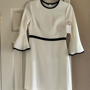 Eliza J Ivory Dress with Black Accents